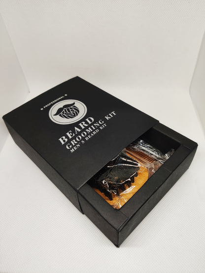 Kit d’Entretien Barbe Premium – Peigne, Brosse et Ciseaux