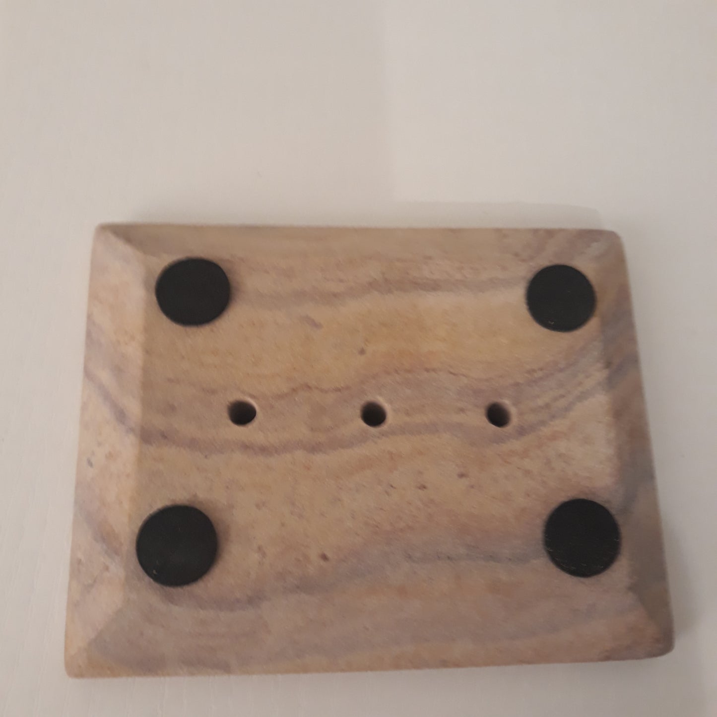 Porte savon en grès gris /beige - bioriental