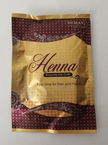 Henné Acajou parfumé au Oud pour les cheveux & mains HEMANI
