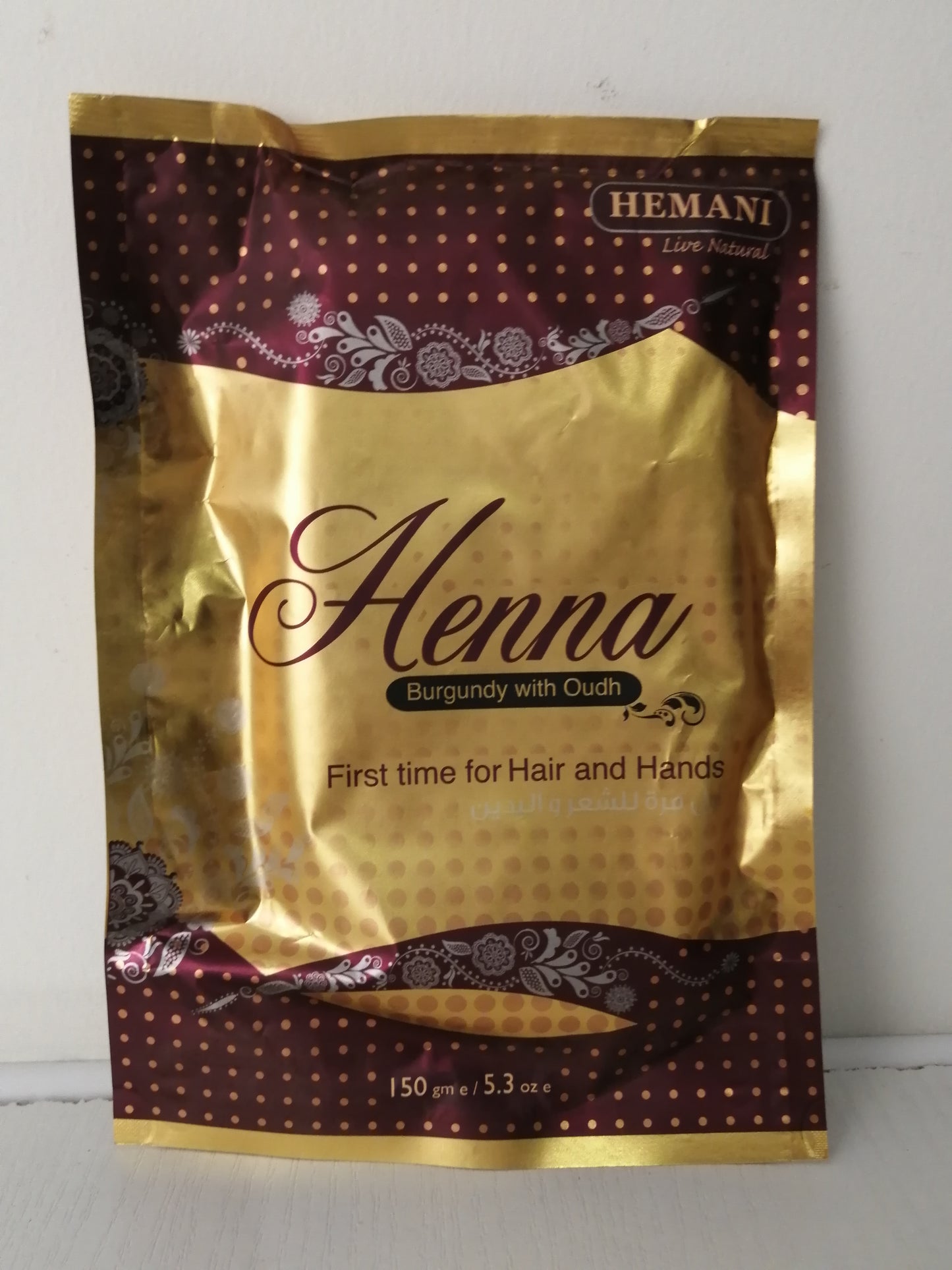 Henné Acajou parfumé au Oud pour les cheveux & mains HEMANI