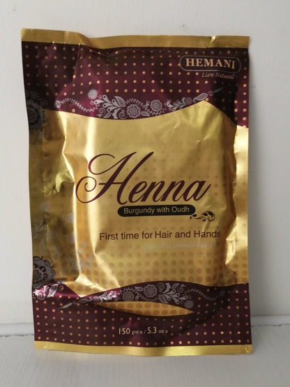 Henné Acajou parfumé au Oud pour les cheveux & mains HEMANI