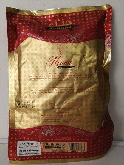 Henné en poudre rouge au safran-HEMANI-150 g-cheveux et corps