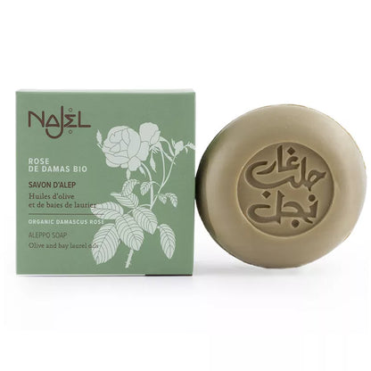Organic Damask Rose Aleppo Soap - Najel - 100 gr 